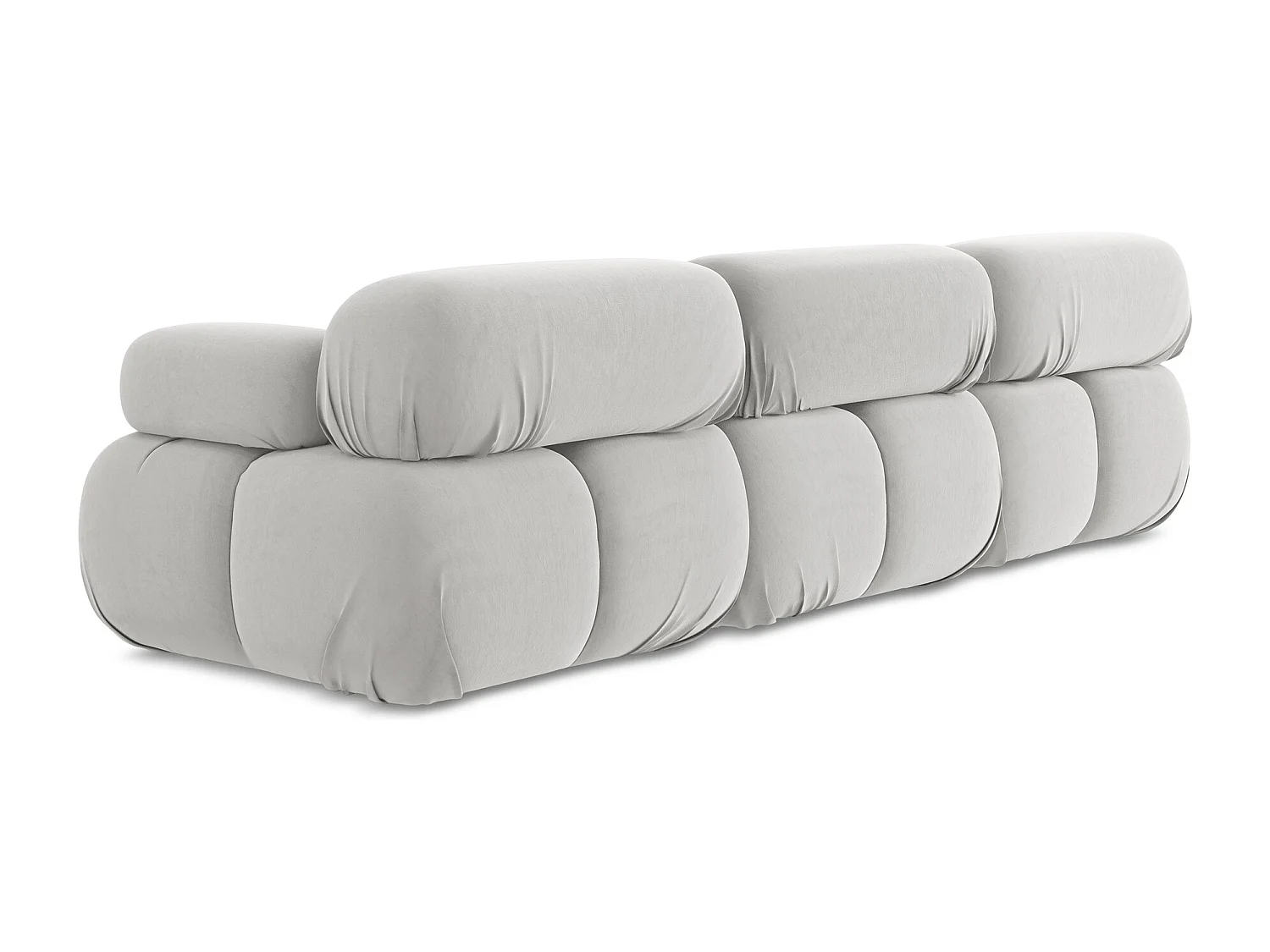 Canapé modulable 3 places en Samt - argent - LOKUA