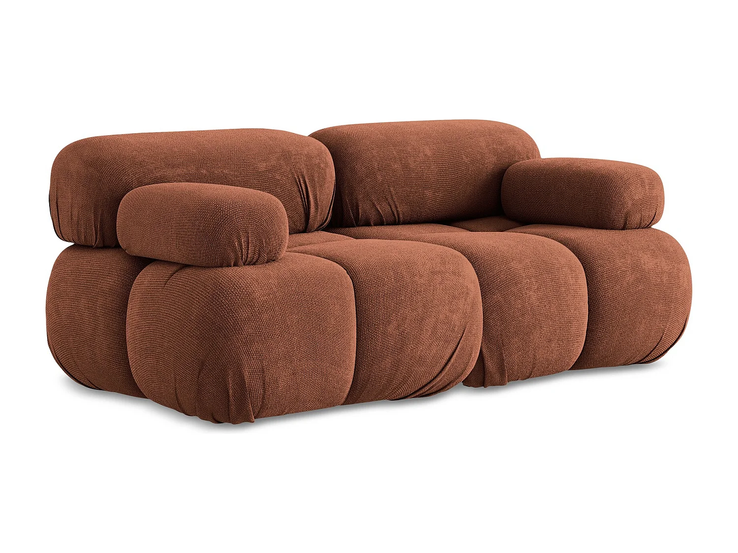 2-Sitzer Sofa - - Chenille - Terrakotta - LOKUA