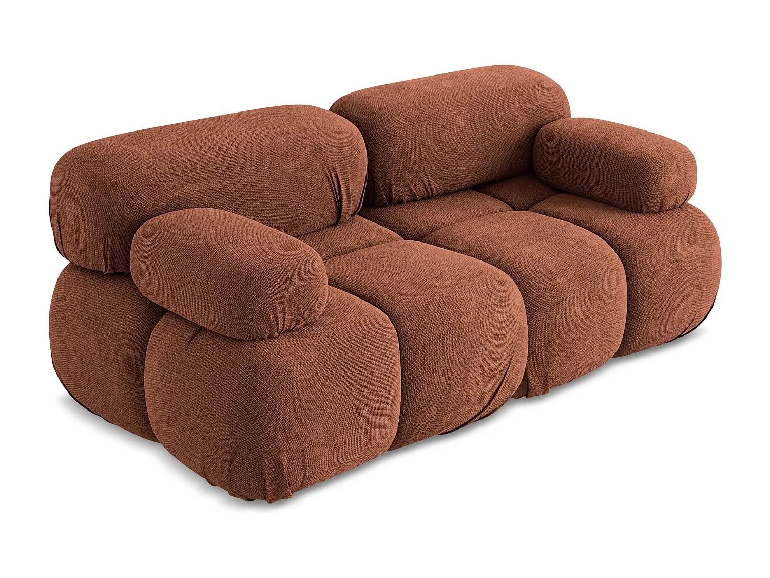 2-Sitzer Sofa - - Chenille - Terrakotta - LOKUA