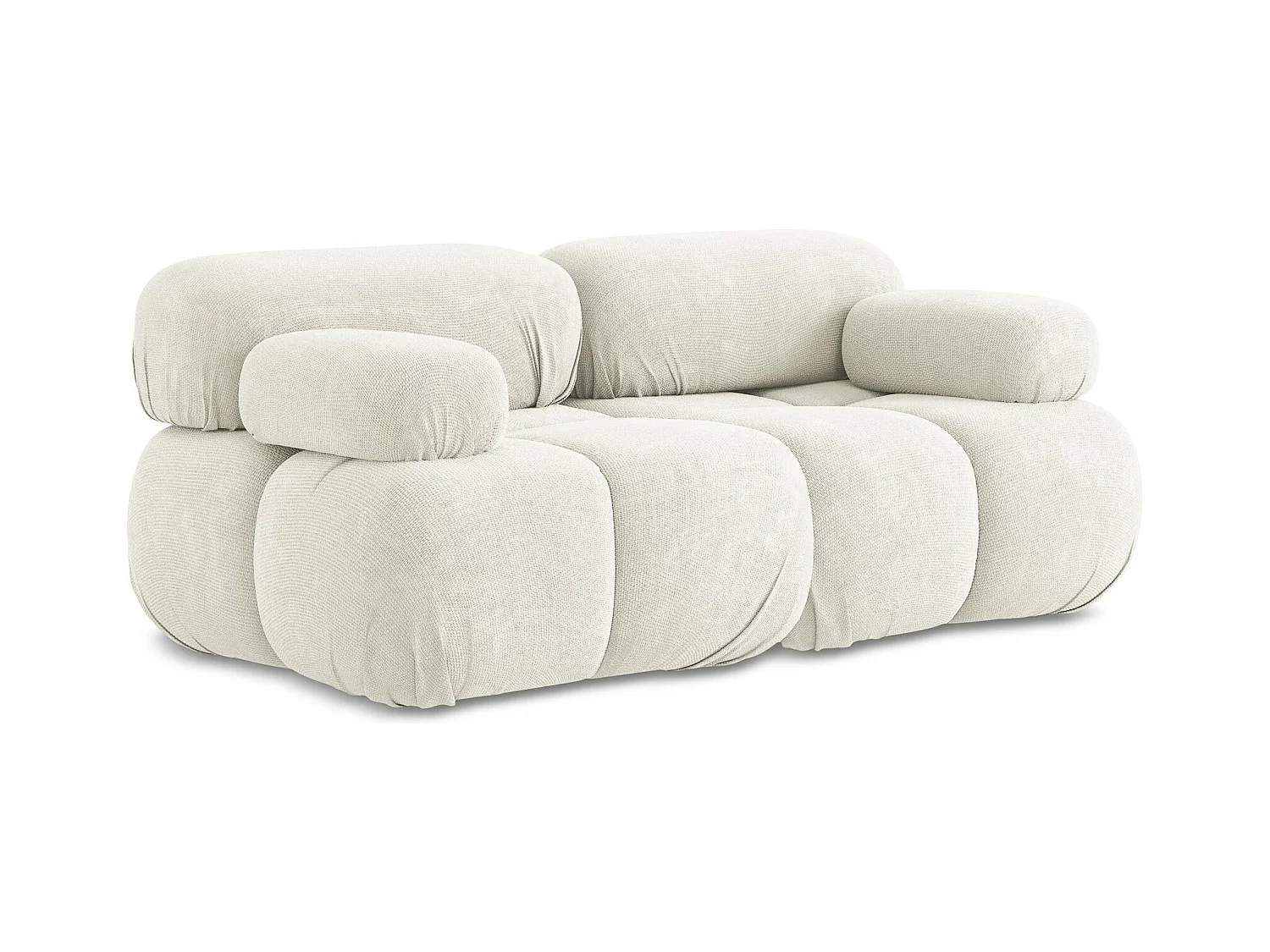 Canapé modulable 2 places en Chenille - blanc - LOKUA
