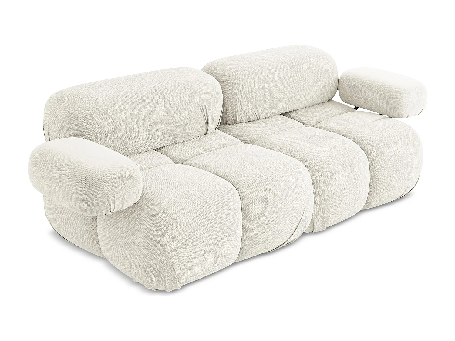 Canapé modulable 2 places en Chenille - blanc - LOKUA