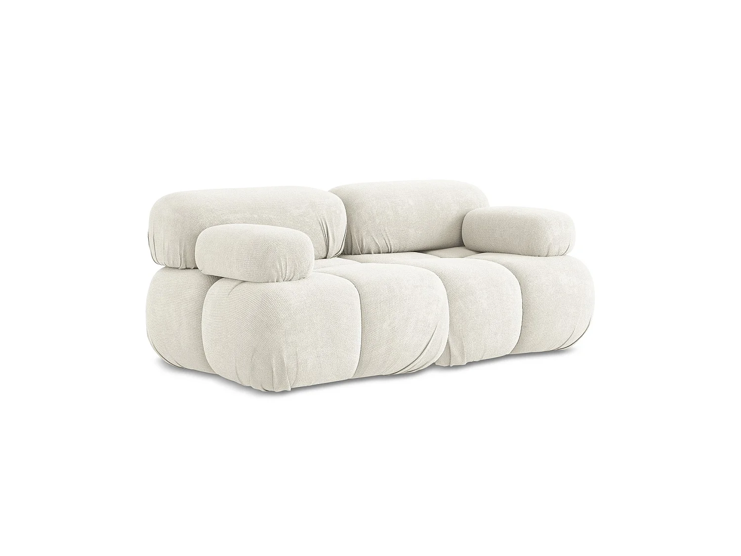 Tweezits modulaire bank van wit chenille stof - SANREMO