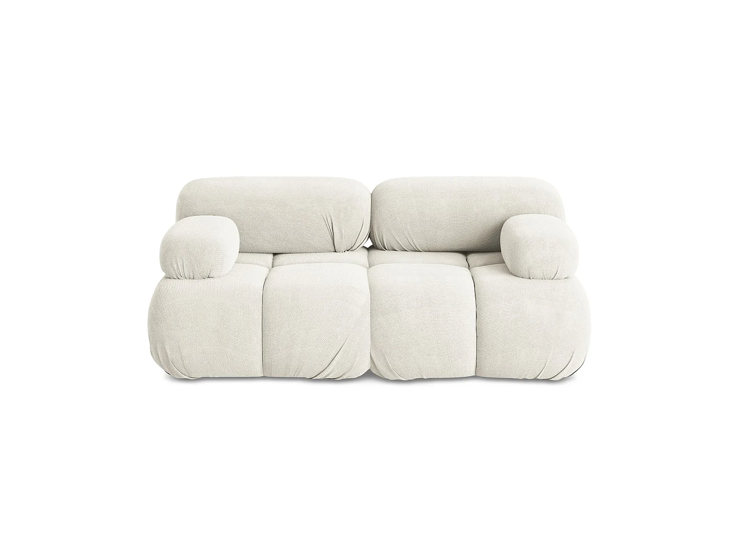 Tweezits modulaire bank van wit chenille stof - SANREMO