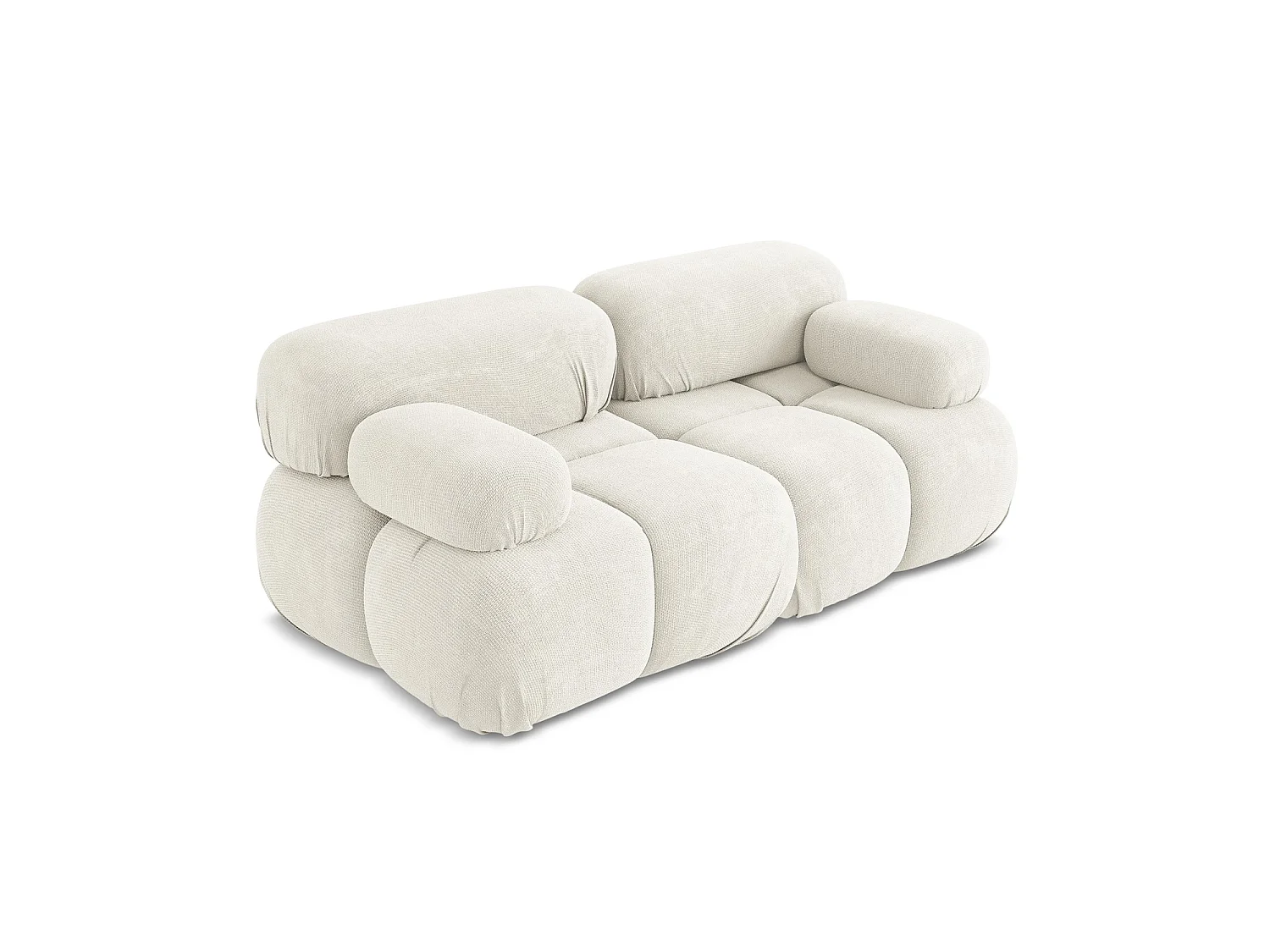 Tweezits modulaire bank van wit chenille stof - SANREMO