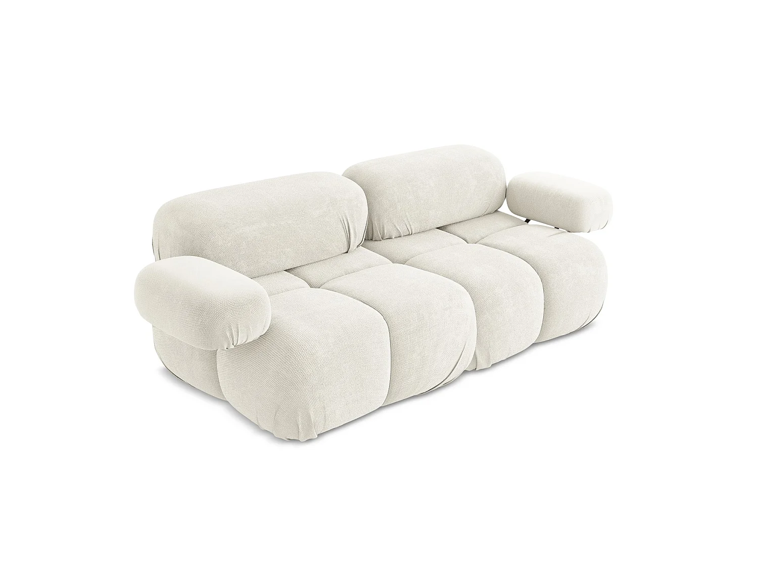 Tweezits modulaire bank van wit chenille stof - SANREMO