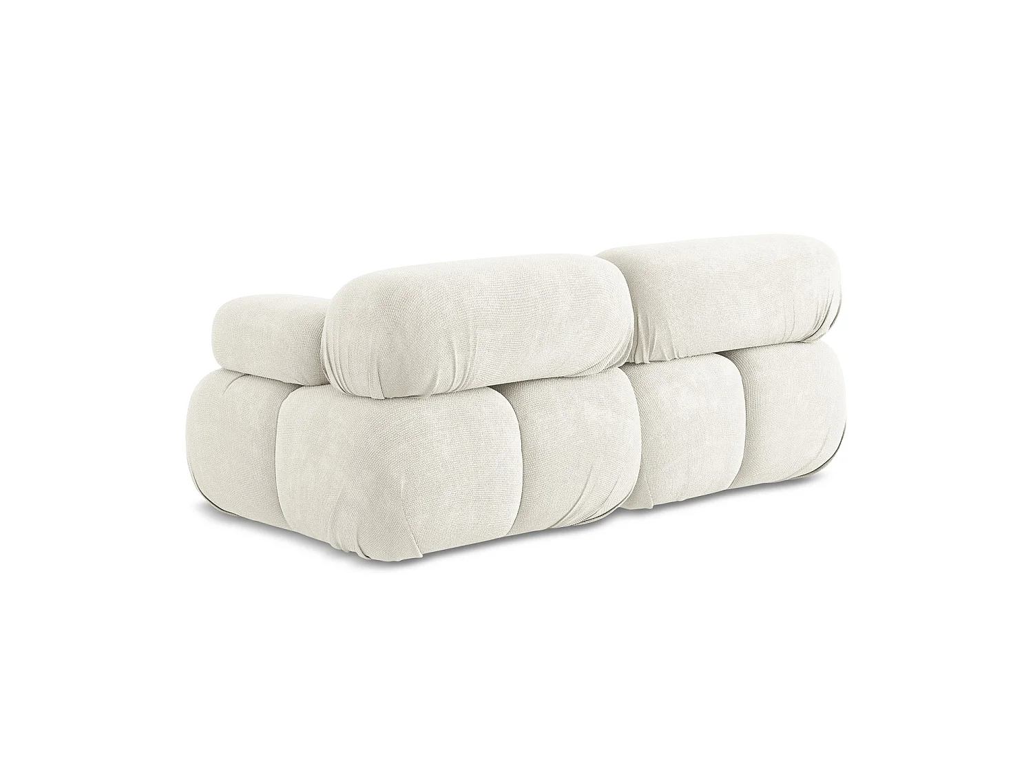 Tweezits modulaire bank van wit chenille stof - SANREMO