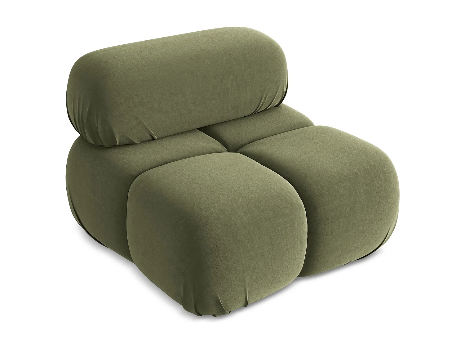 Fauteuil en Samt - olive - LOKUA