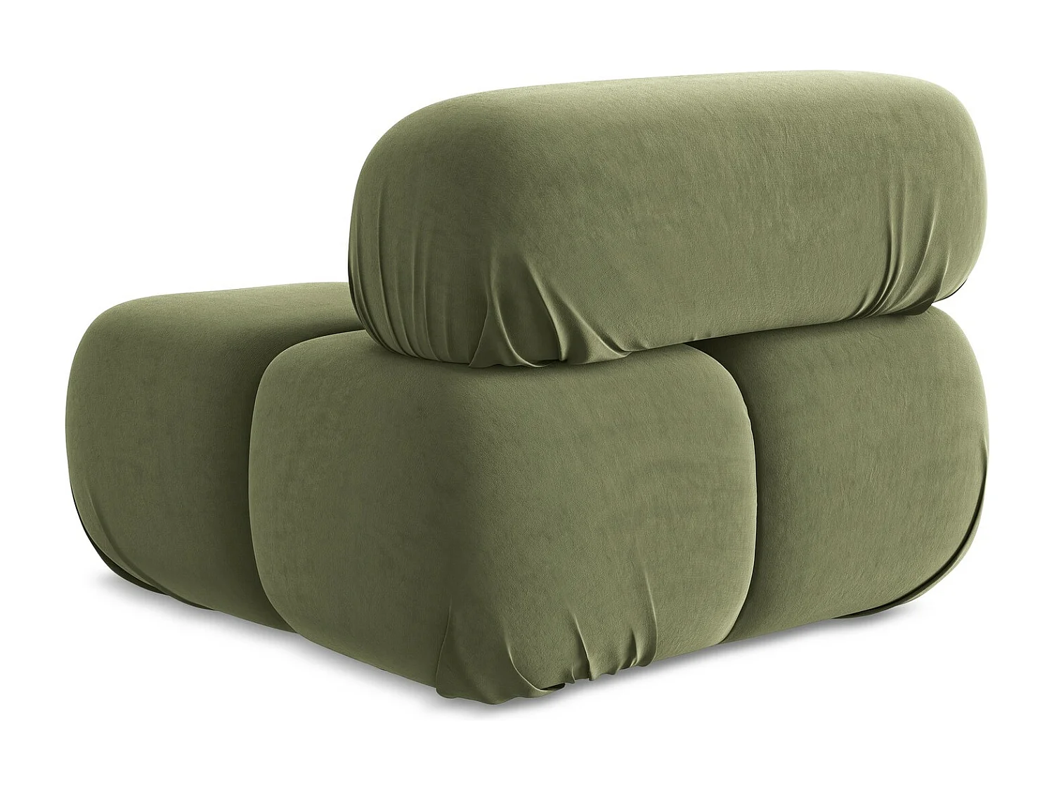 Fauteuil en Samt - olive - LOKUA