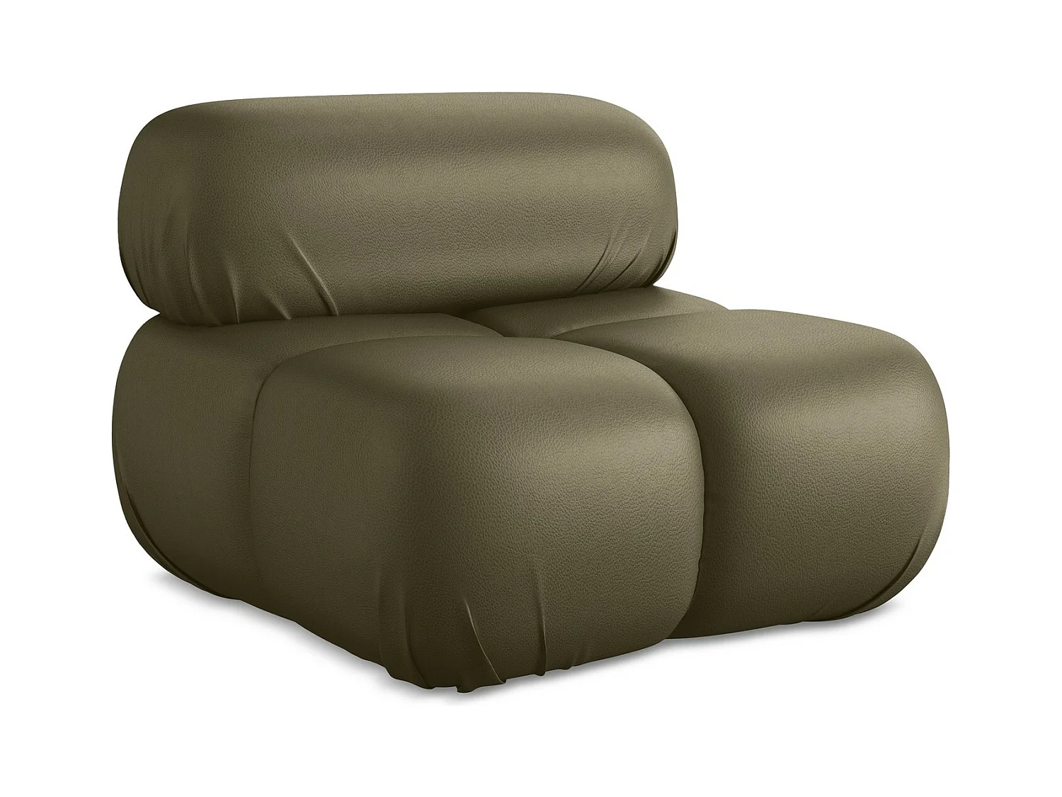Fauteuil en Cuir artificiel - olive - LOKUA