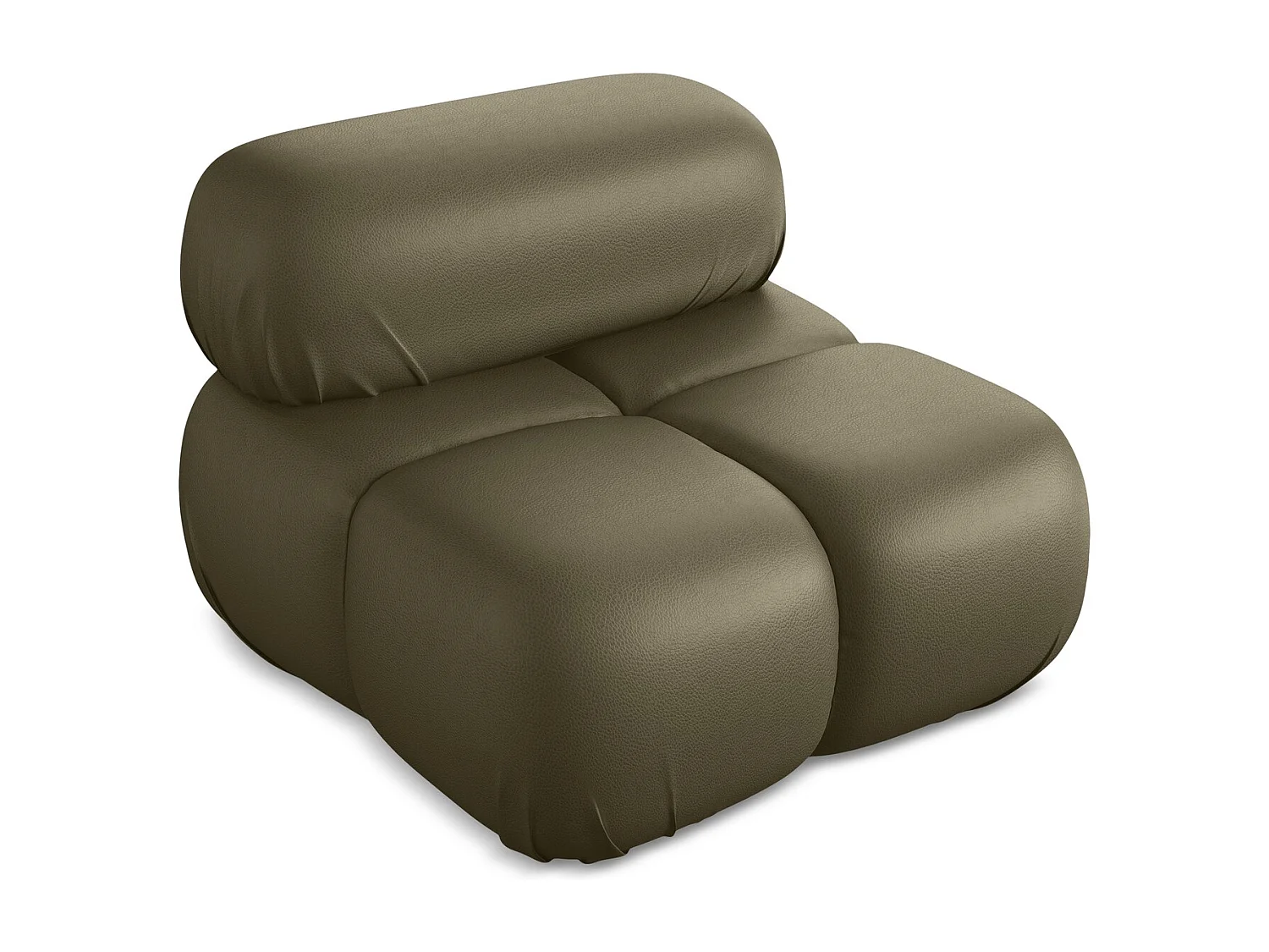 Poltrona em couro sintético azeitona - LOKUA