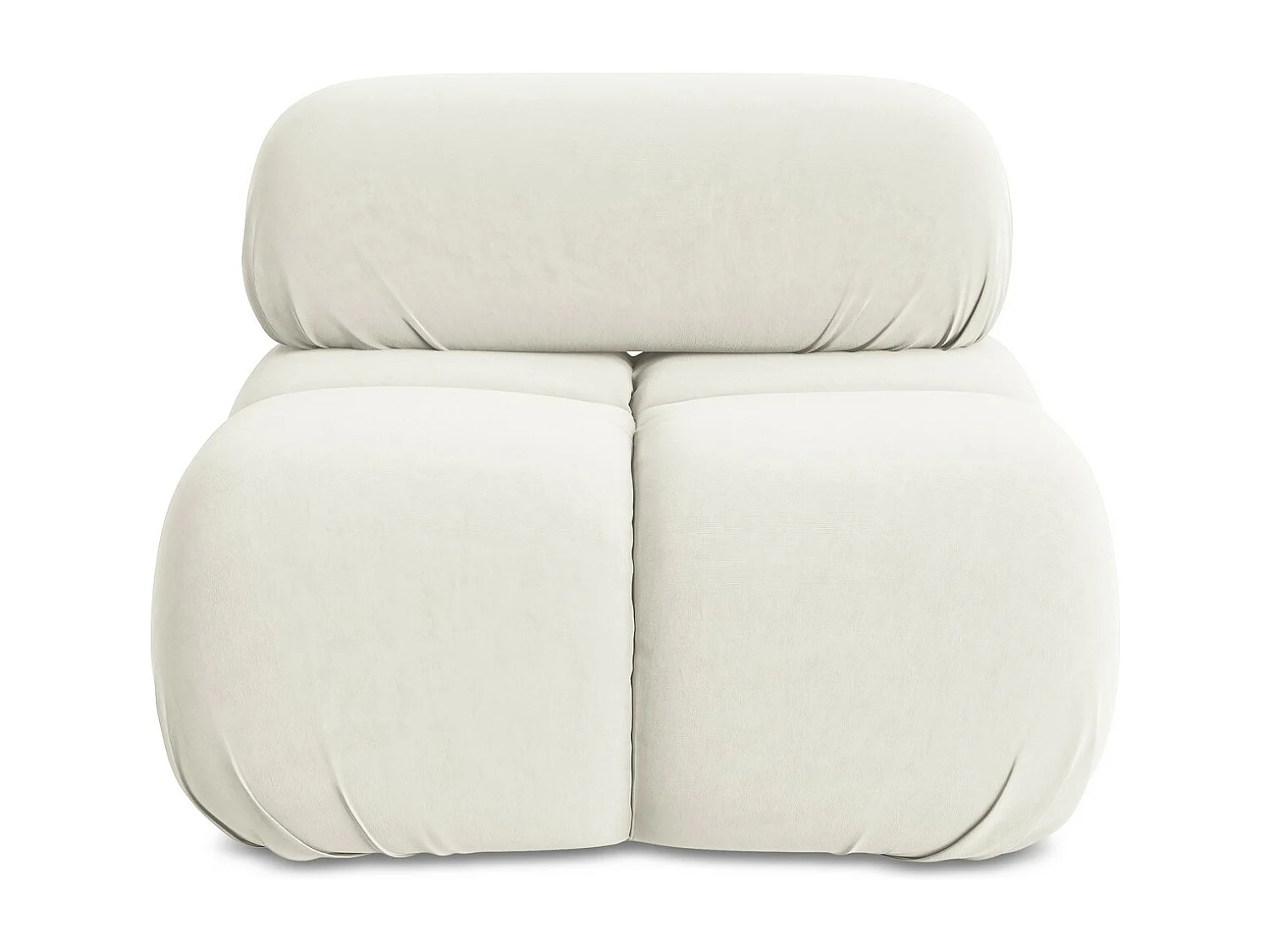 Fauteuil van lichtbeige velours - LOKUA