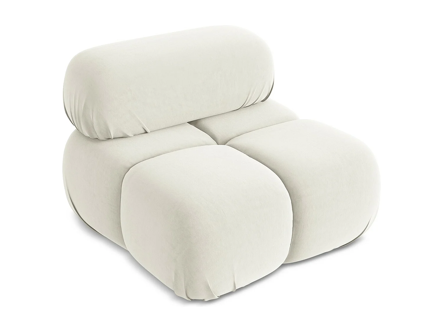 Sillón de terciopelo beige claro - LOKUA