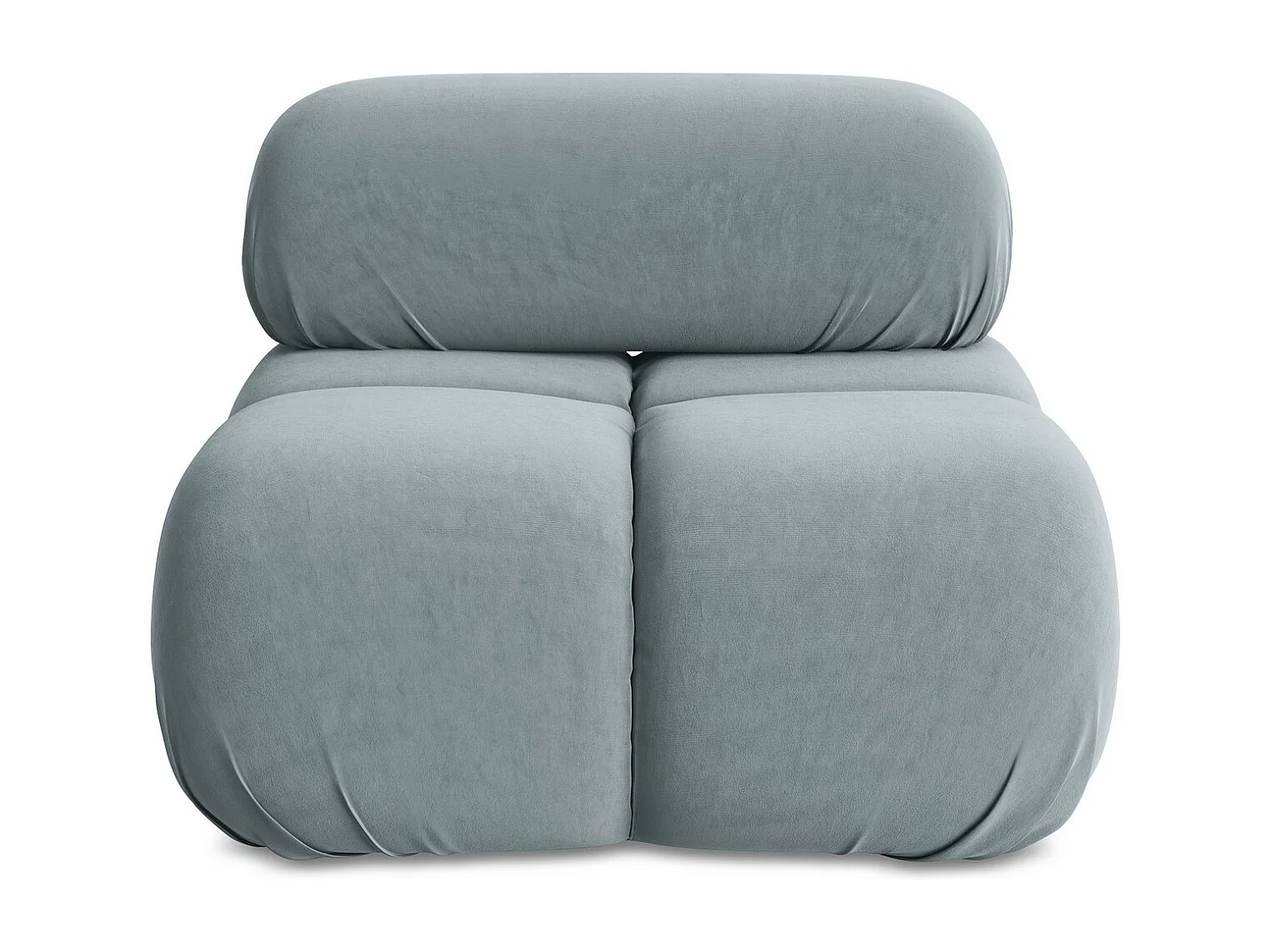 Fauteuil van lichtblauw velours - LOKUA