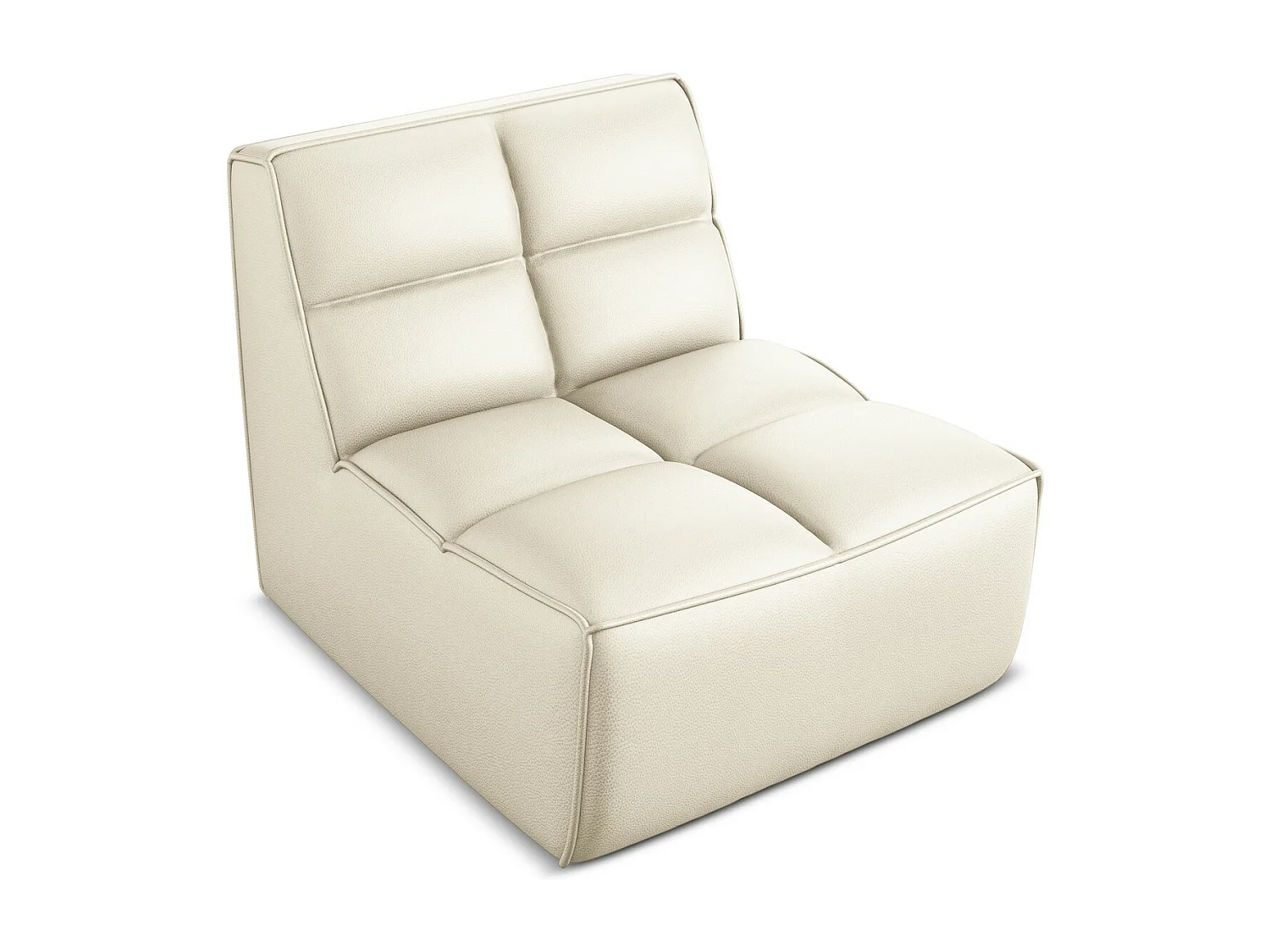 Sillón de piel sintética beige claro - KALAI