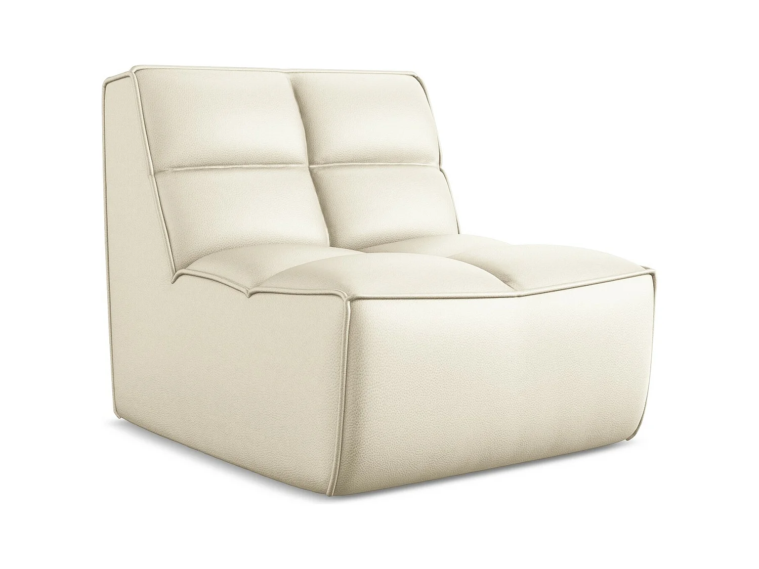 Fauteuil en Cuir artificiel - beige clair - KALAI