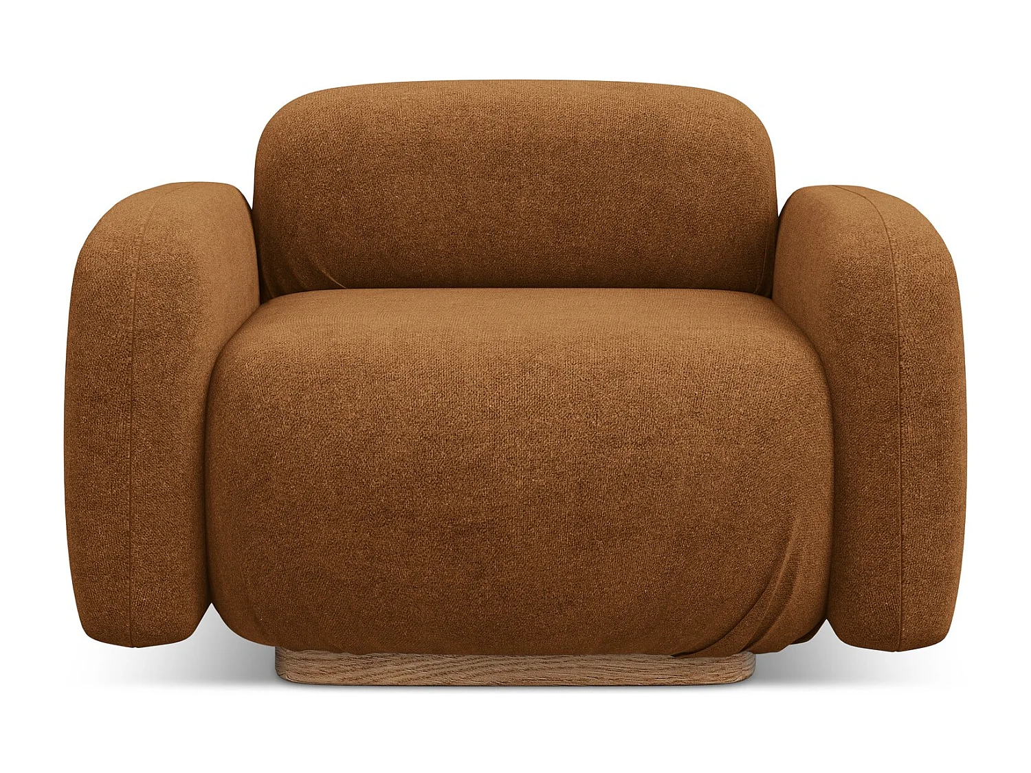 Sillón de tela bouclé terracota - AILANI