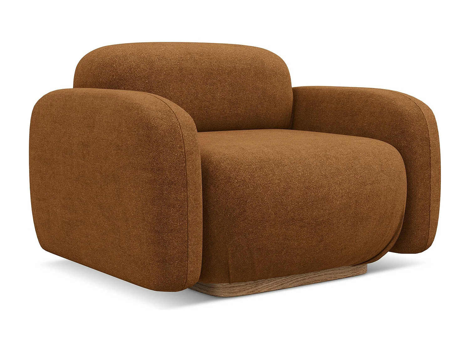 Fauteuil van terracotta bouclé - AILANI