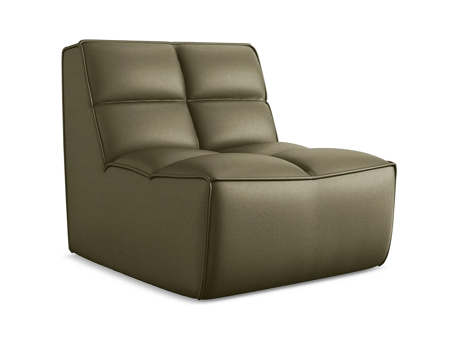 Fauteuil en Cuir artificiel - olive - KALAI