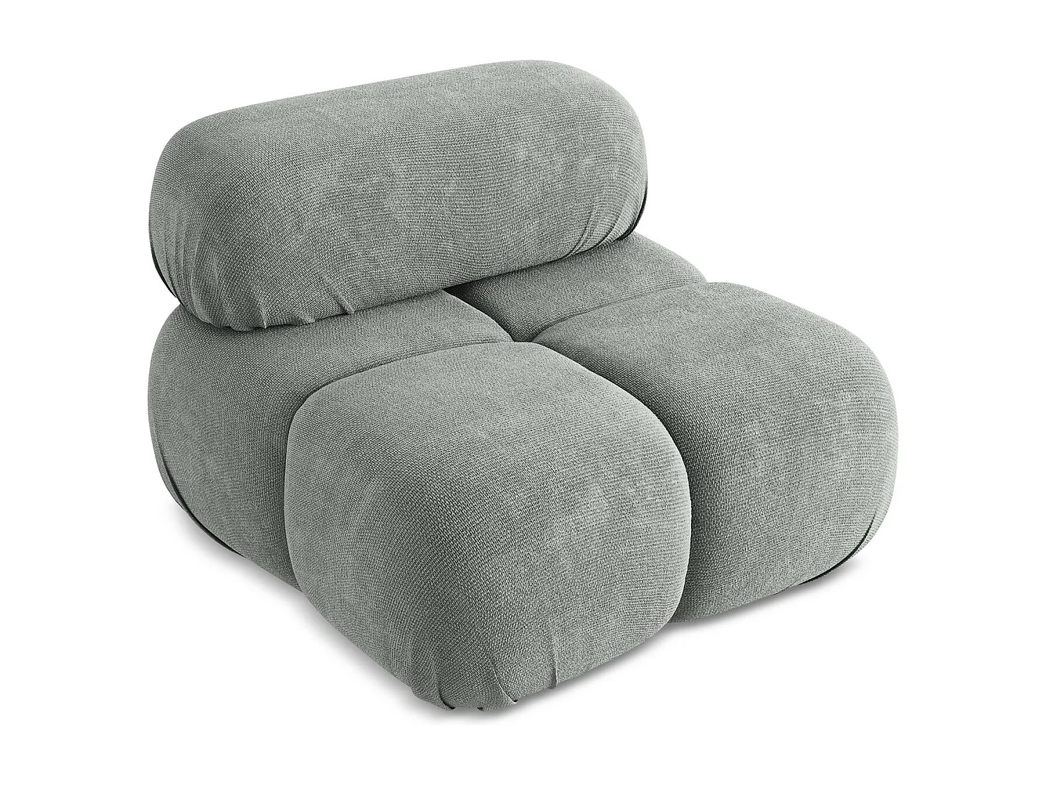 Fotel - z tkaniny szenilowej - szary - LOKUA