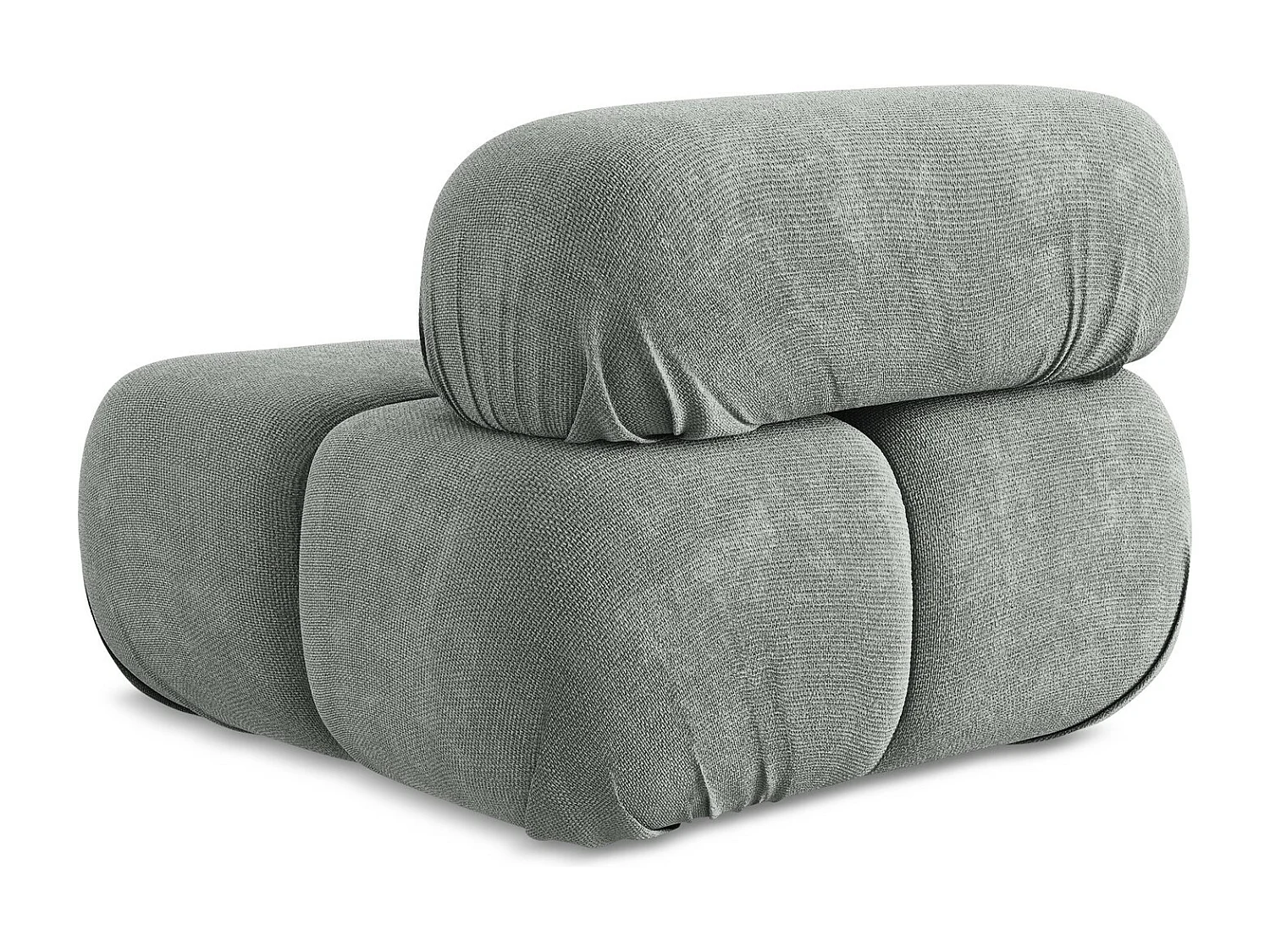 Fotel - z tkaniny szenilowej - szary - LOKUA