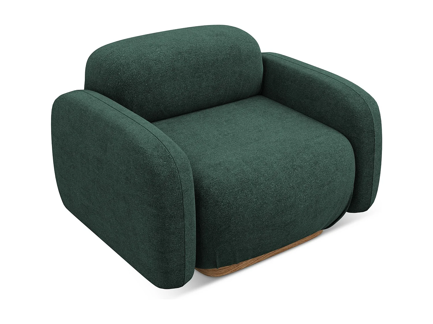 Fauteuil van flessengroen bouclé - AILANI