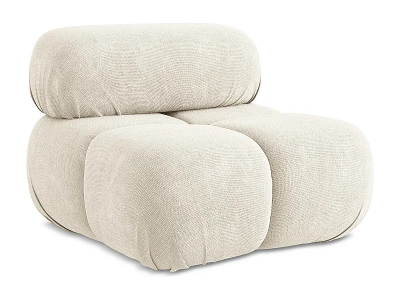 Fauteuil van lichtbeige chenille stof - LOKUA