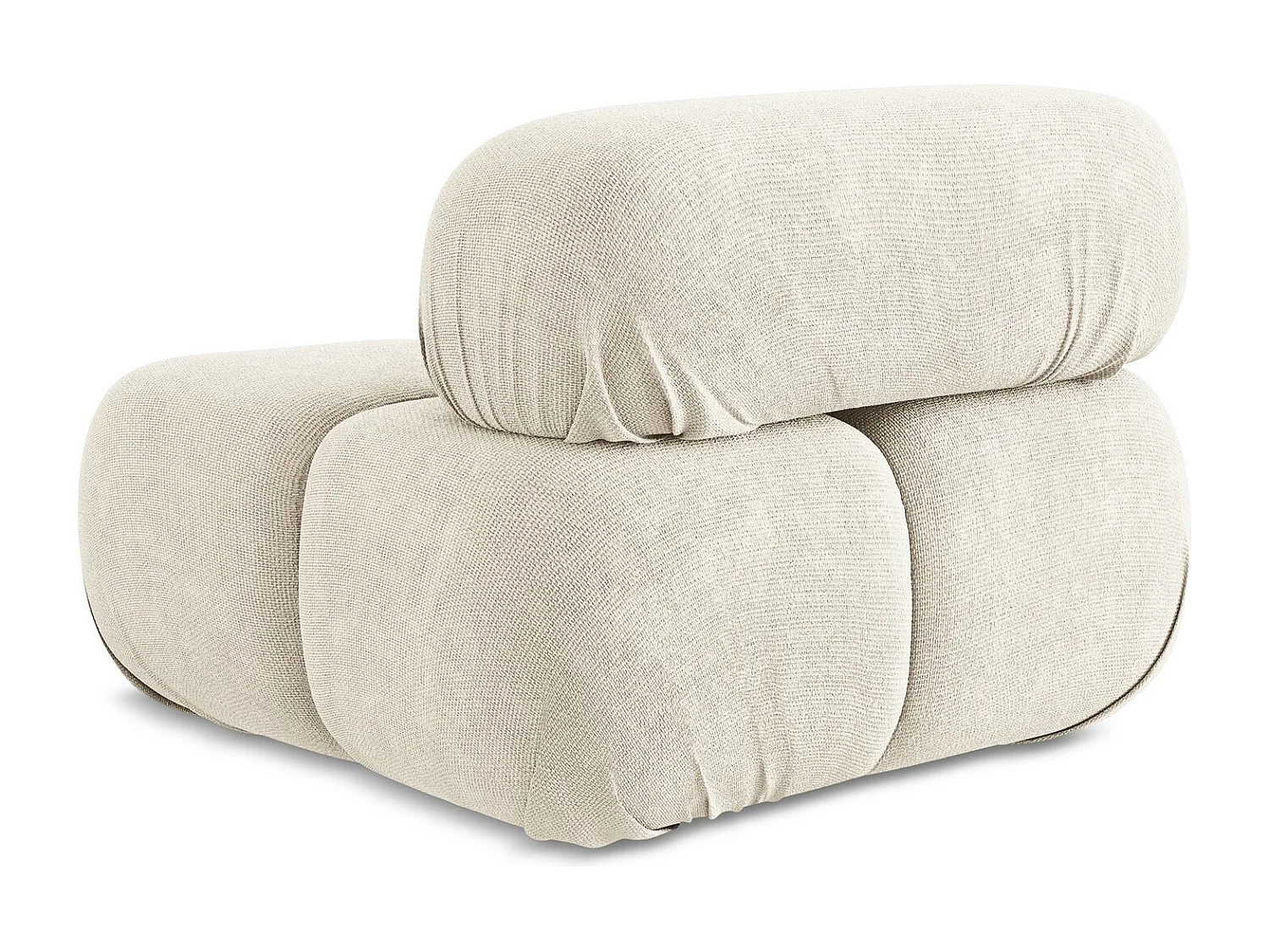 Fauteuil van lichtbeige chenille stof - LOKUA