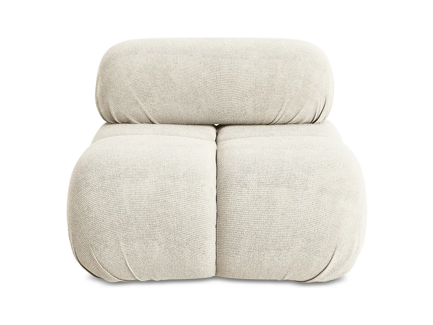Fauteuil van lichtbeige chenille stof - LOKUA