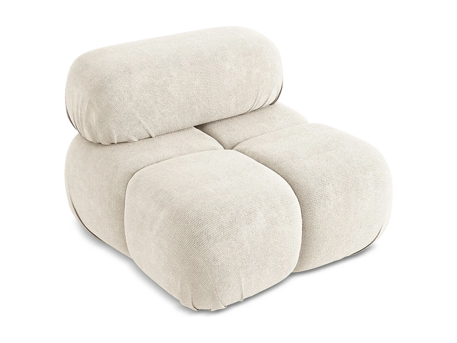 Fauteuil van lichtbeige chenille stof - LOKUA
