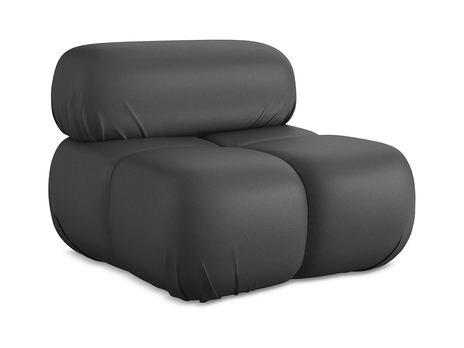 Fauteuil en Cuir artificiel - gris - LOKUA