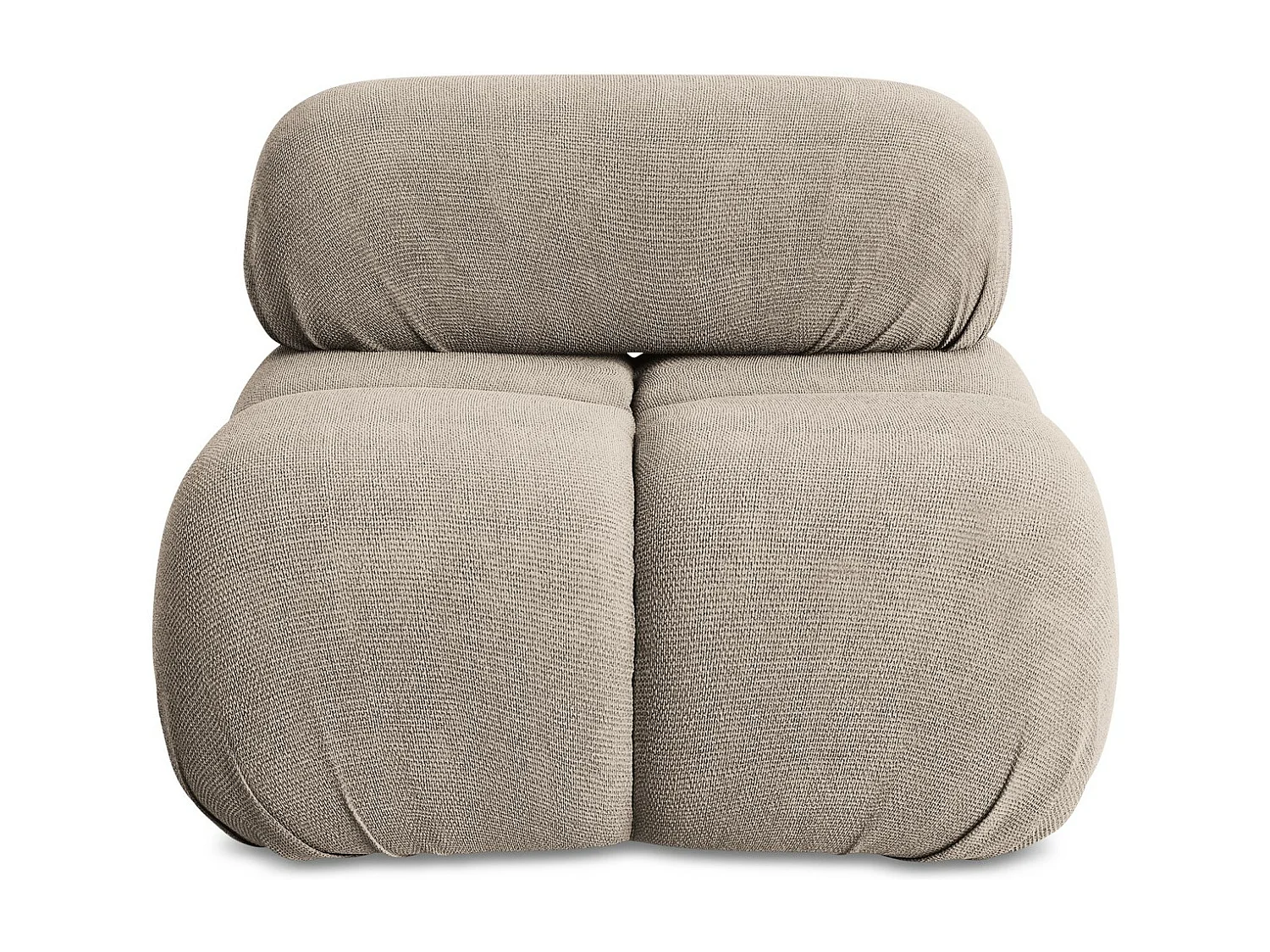 Fotel - z tkaniny szenilowej - ciemny beż - LOKUA