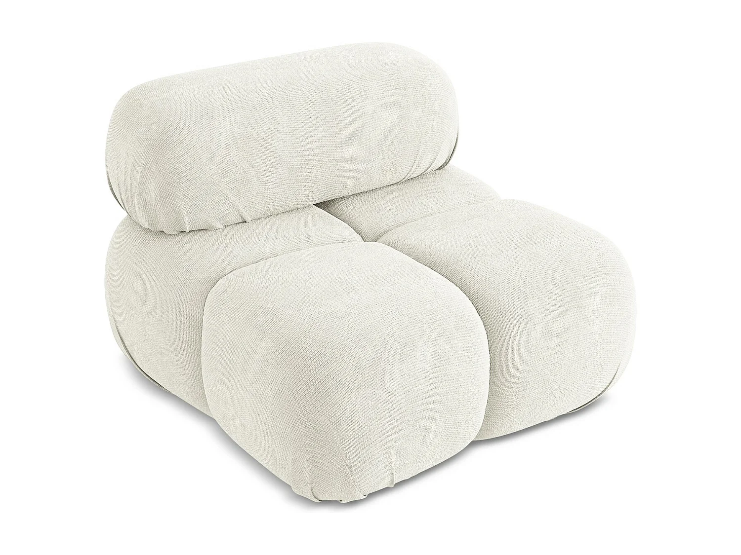 Fotel - z tkaniny szenilowej - biały - LOKUA