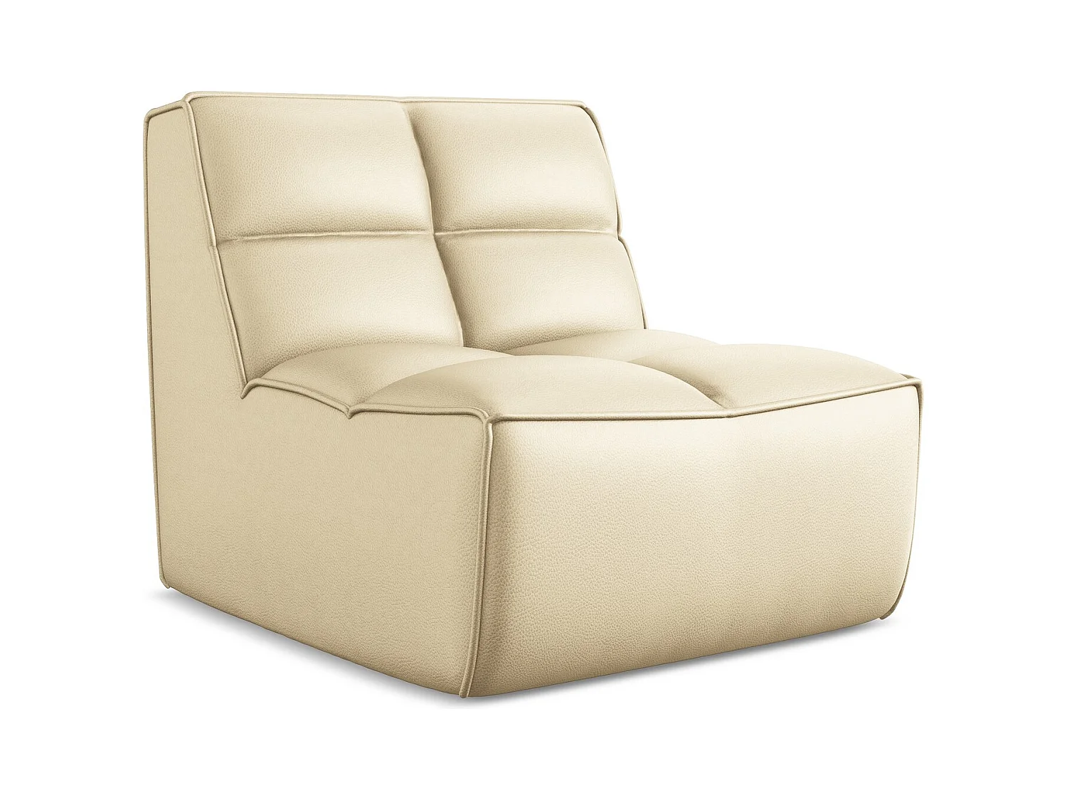 Fauteuil en Cuir artificiel - beige - KALAI