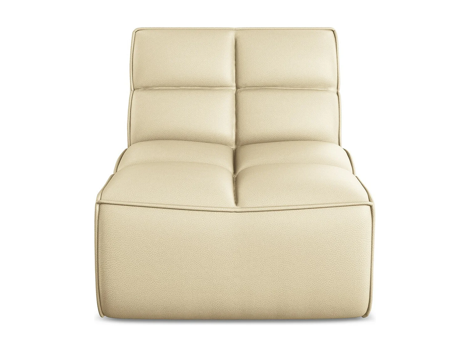 Fauteuil en Cuir artificiel - beige - KALAI