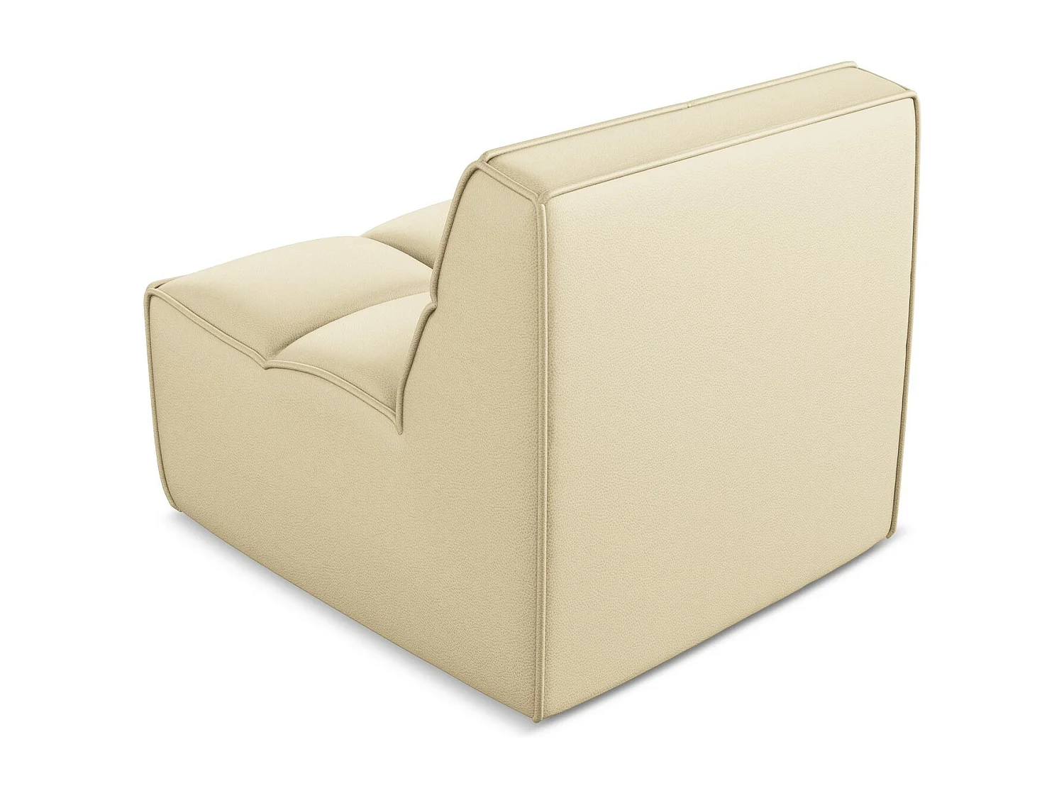 Fauteuil en Cuir artificiel - beige - KALAI