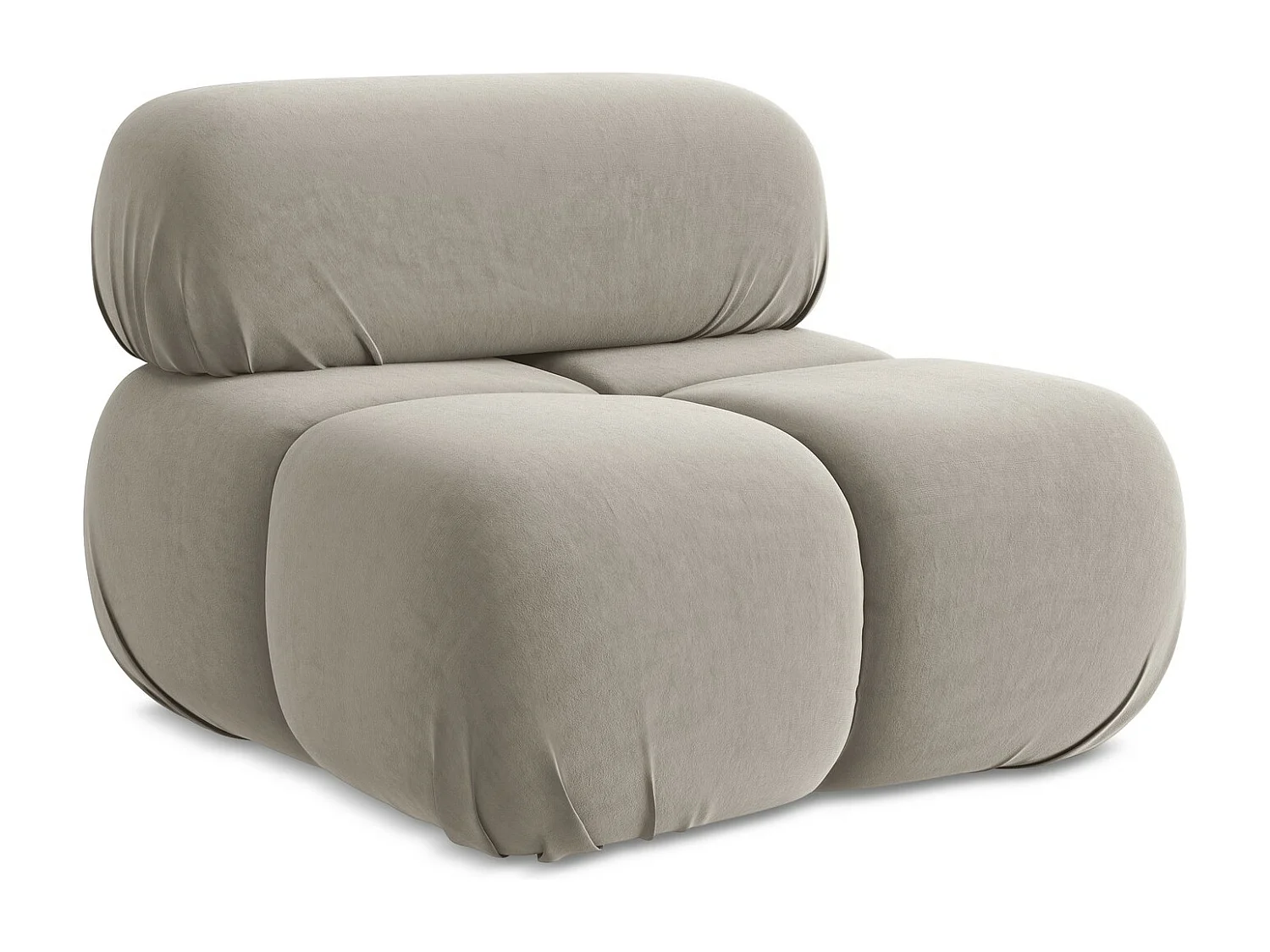 Fauteuil en Samt - taupe - LOKUA