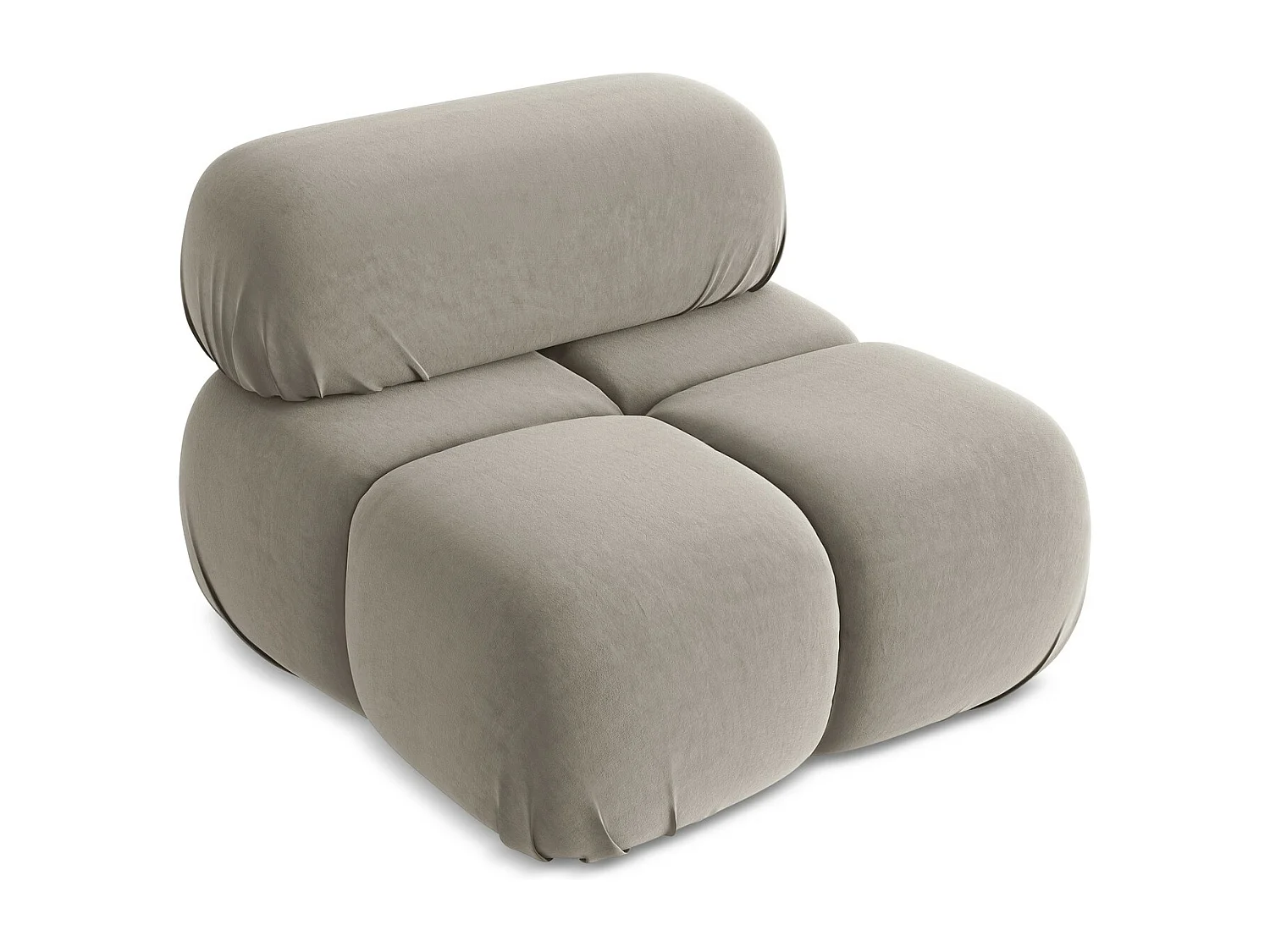 Fauteuil en Samt - taupe - LOKUA