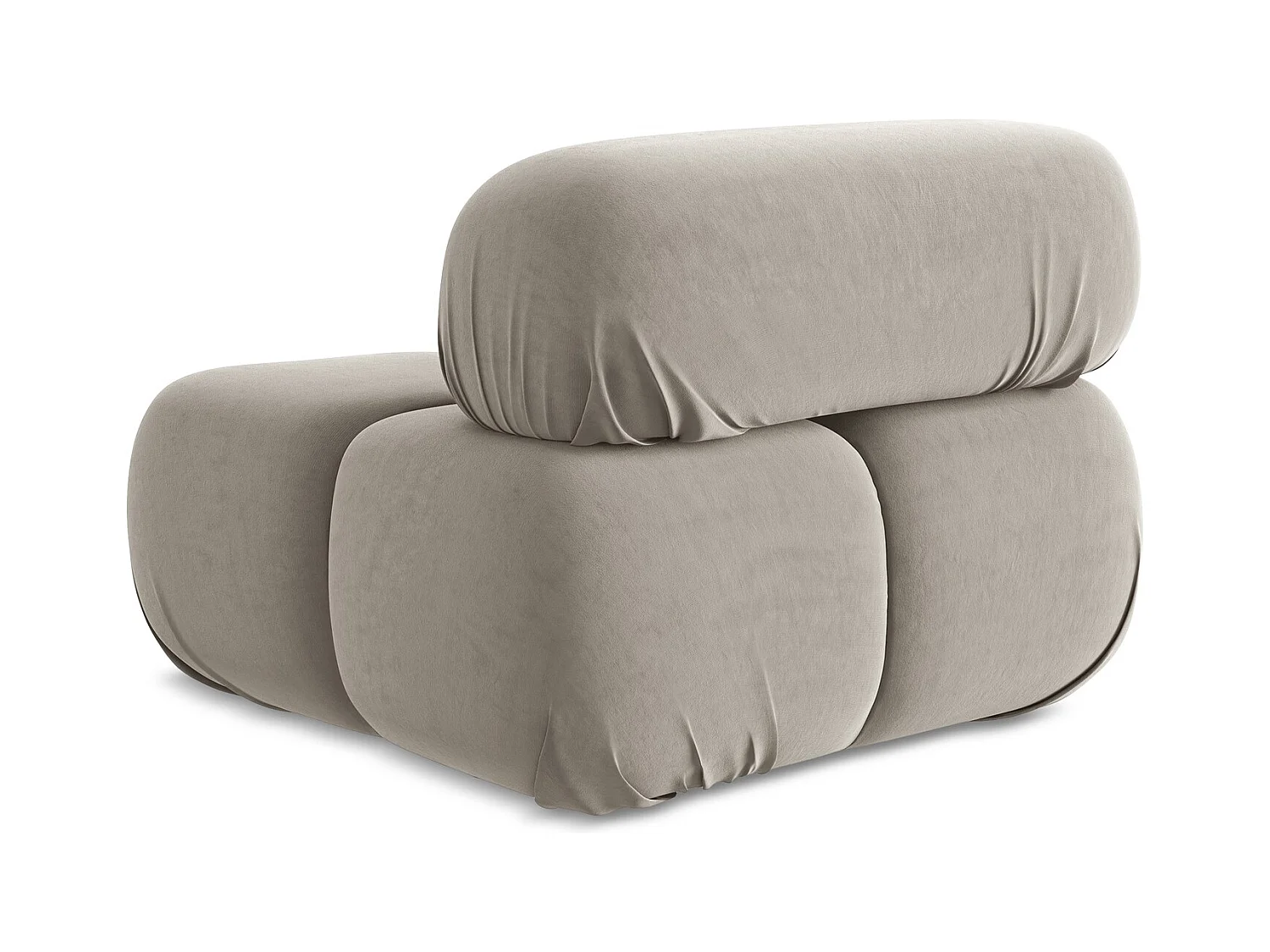 Fauteuil en Samt - taupe - LOKUA