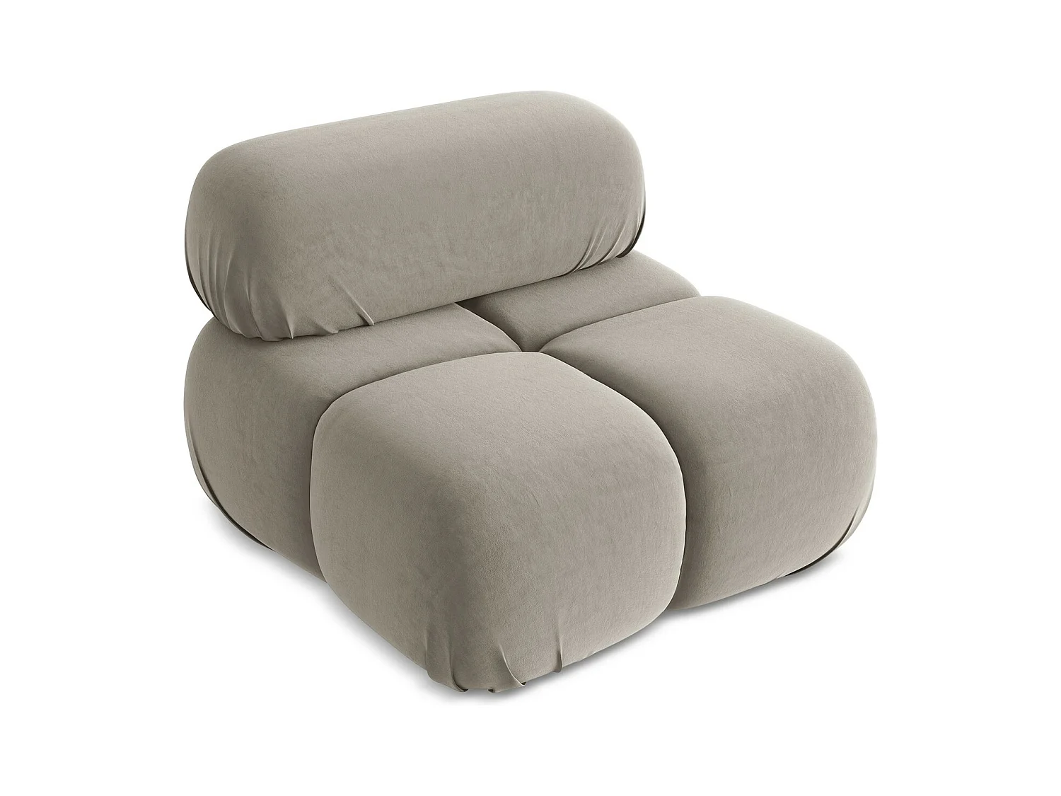 Fauteuil en Samt - taupe - LOKUA