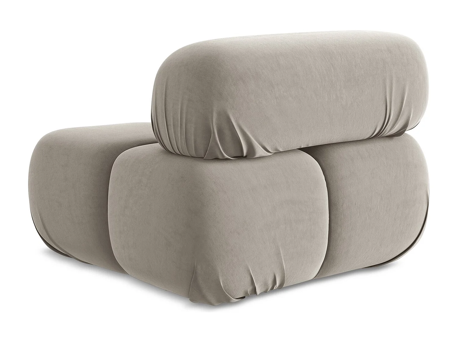 Fauteuil en Samt - taupe - LOKUA