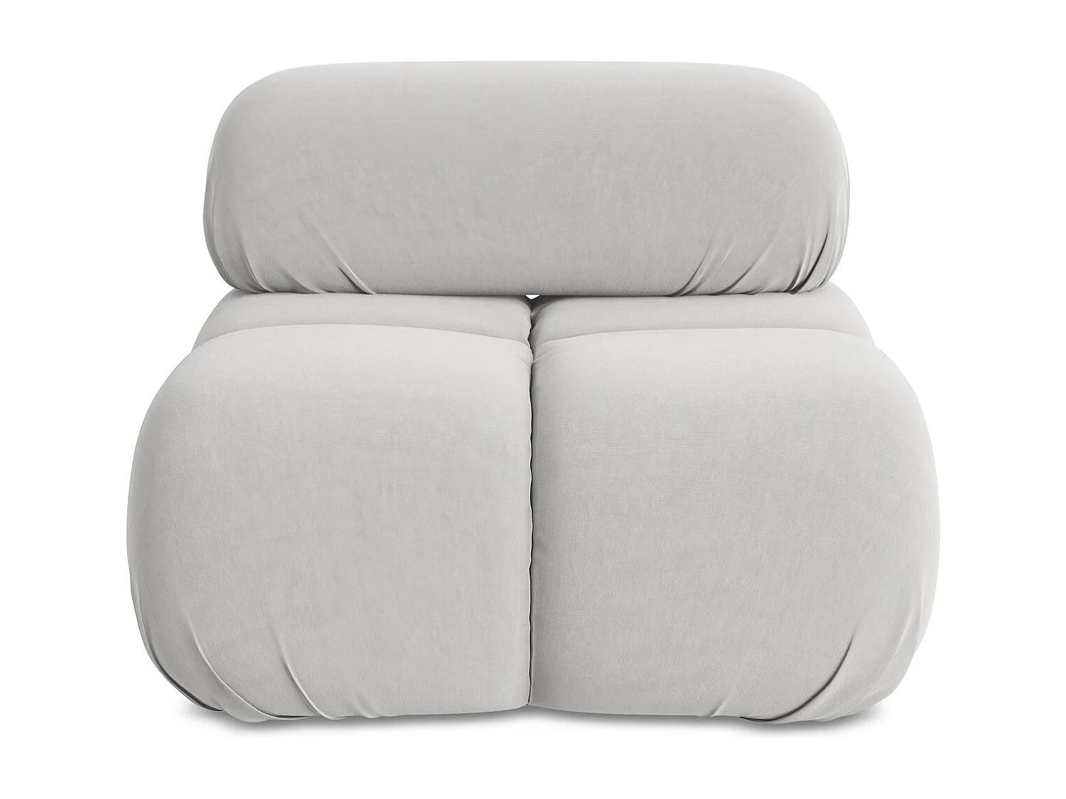 Fauteuil van zilver velours - LOKUA