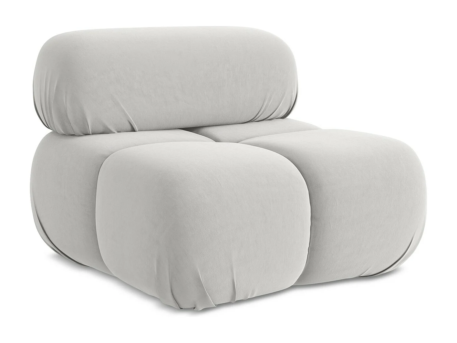 Fauteuil van zilver velours - LOKUA