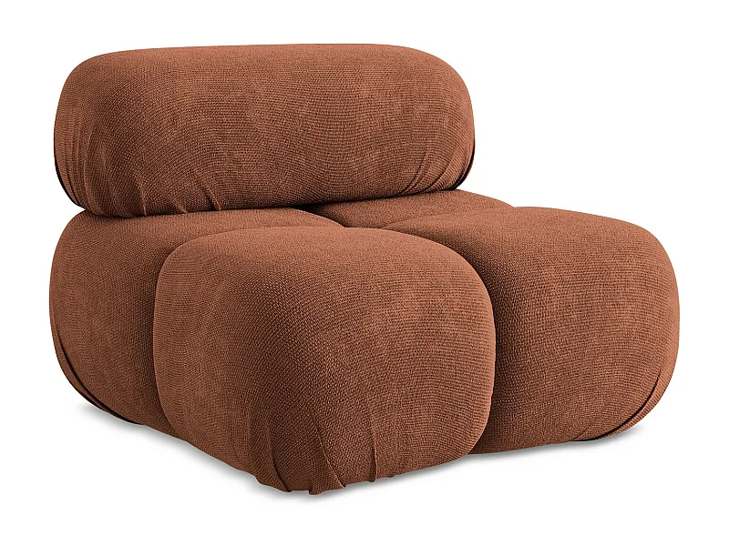 Fauteuil van terracotta chenille stof - LOKUA