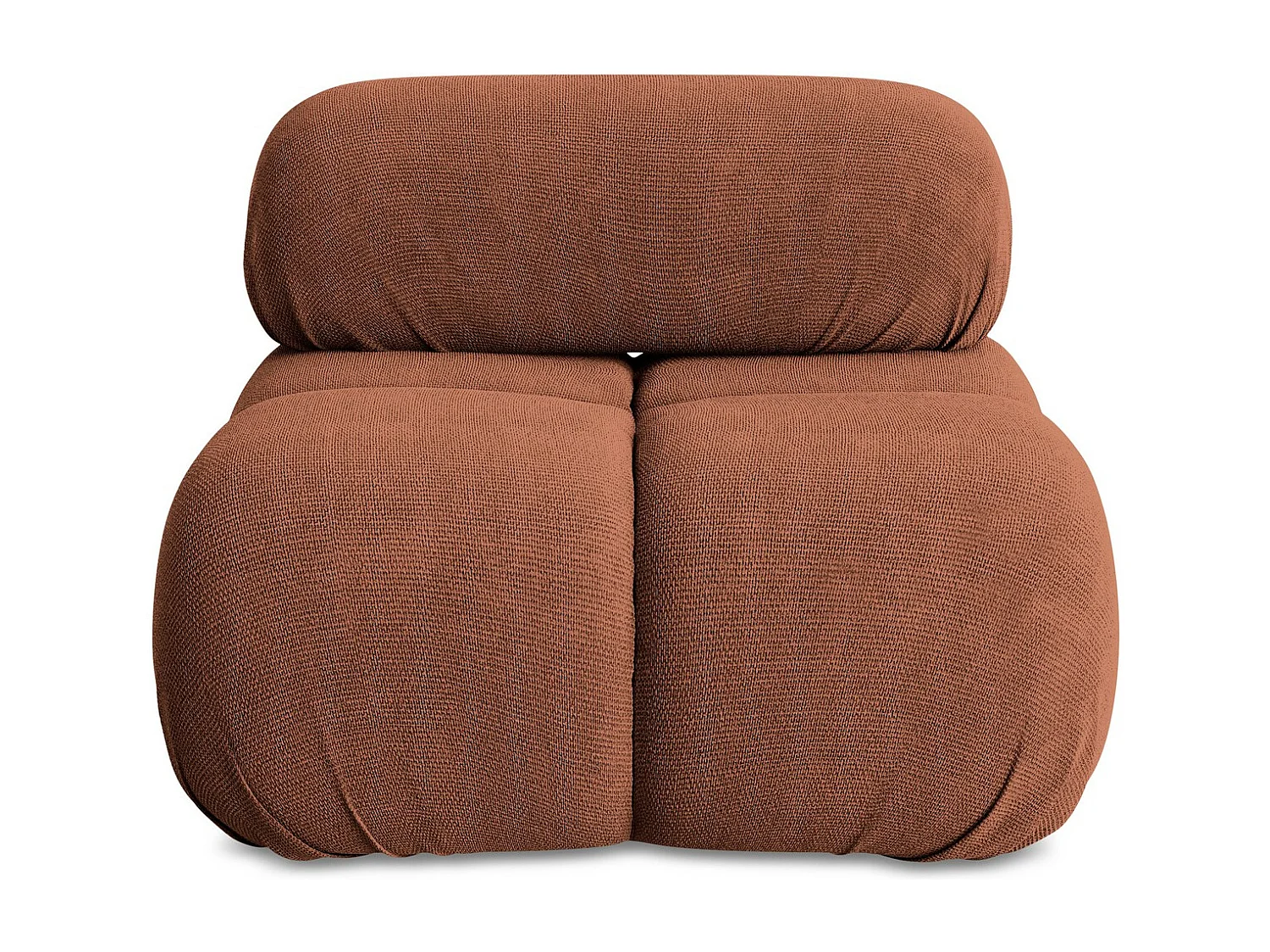 Fauteuil van terracotta chenille stof - LOKUA
