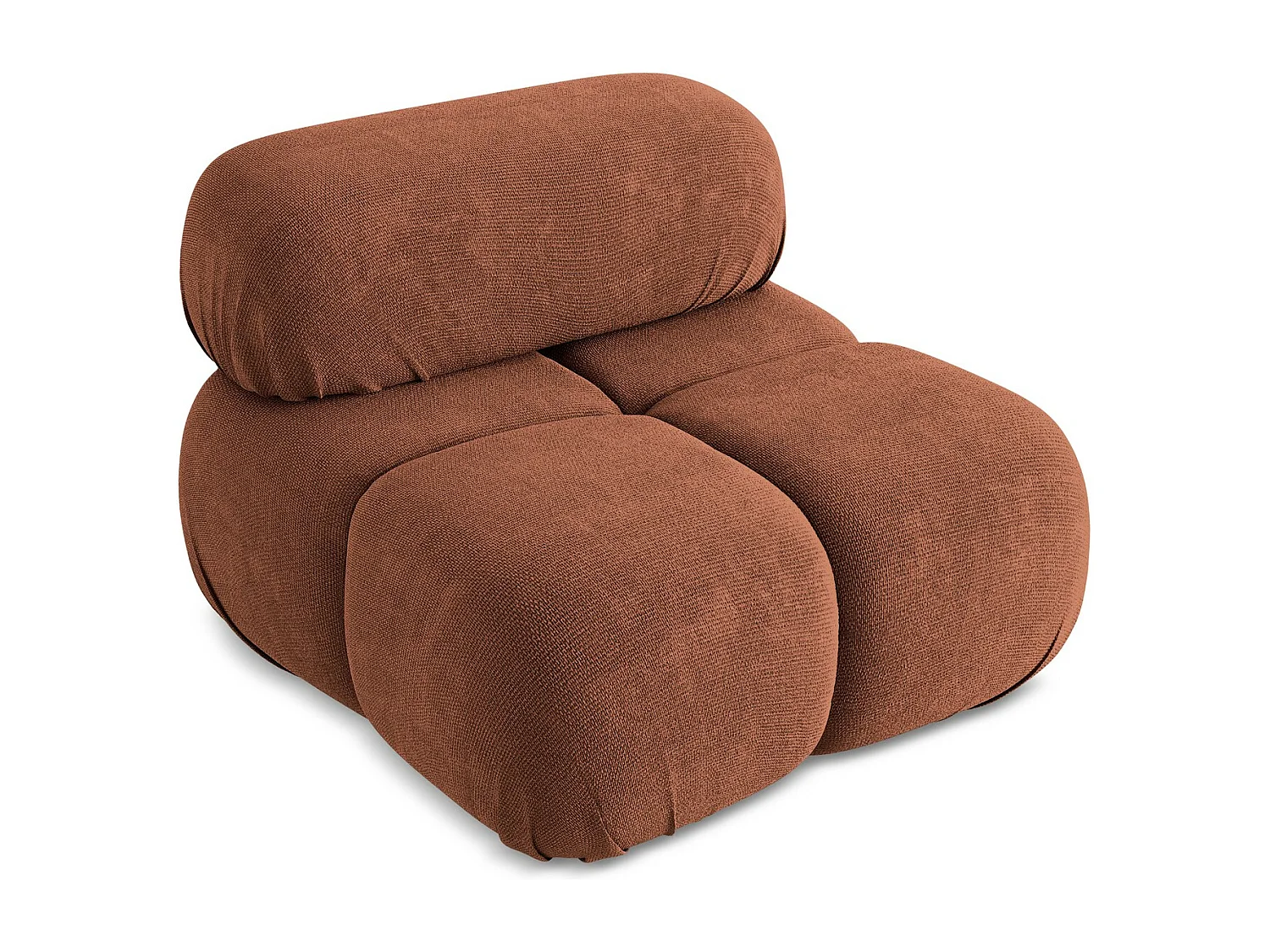 Fauteuil van terracotta chenille stof - LOKUA