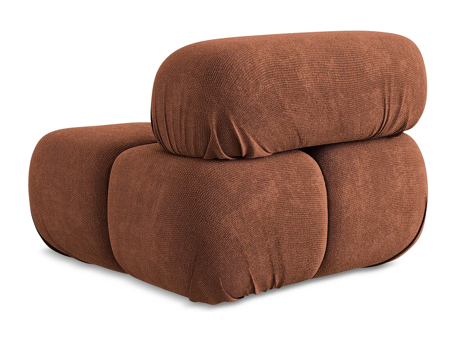 Fauteuil van terracotta chenille stof - LOKUA