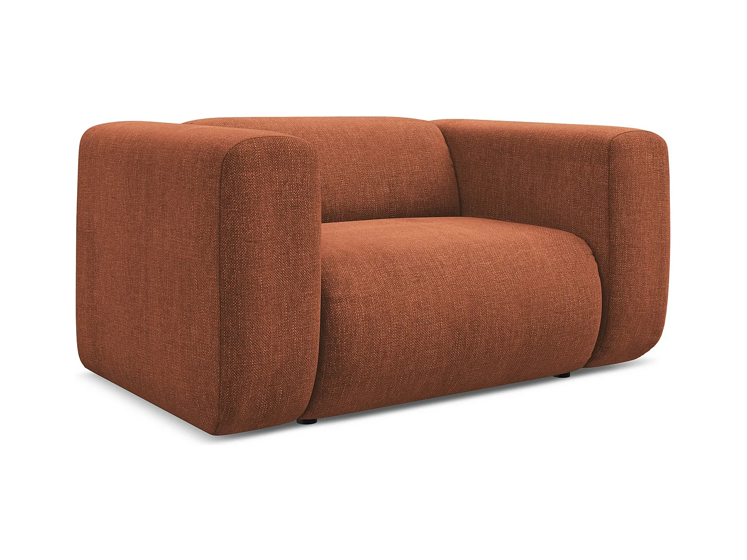 Fauteuil en Chenille - terre cuite - EKAHI