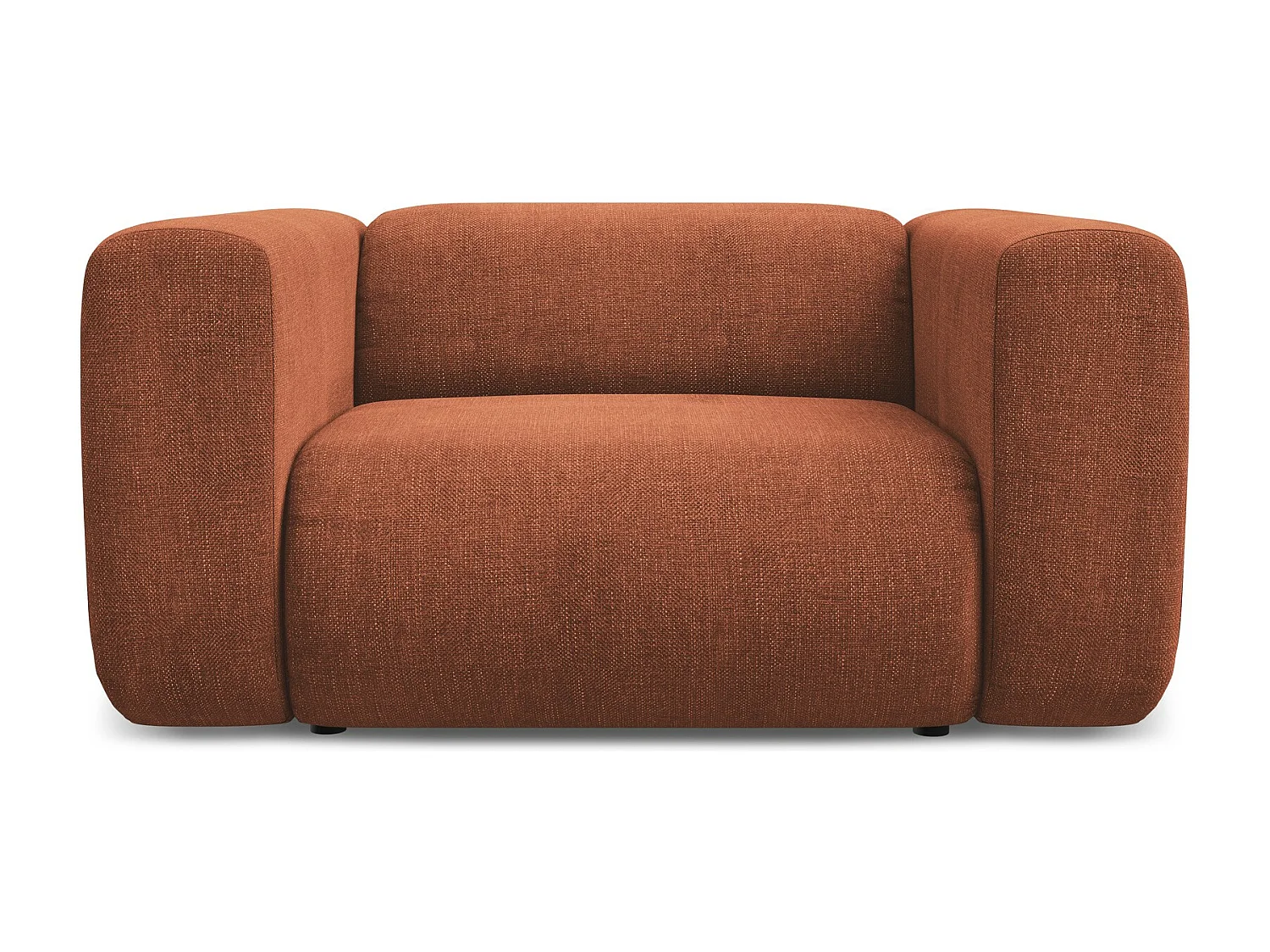 Fauteuil en Chenille - terre cuite - EKAHI