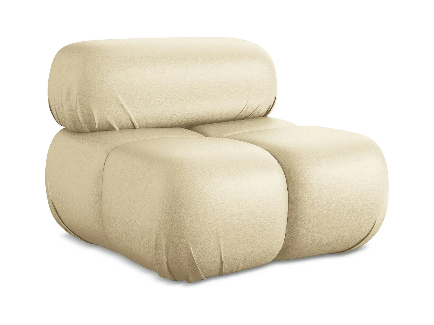 Fauteuil en Cuir artificiel - beige - LOKUA