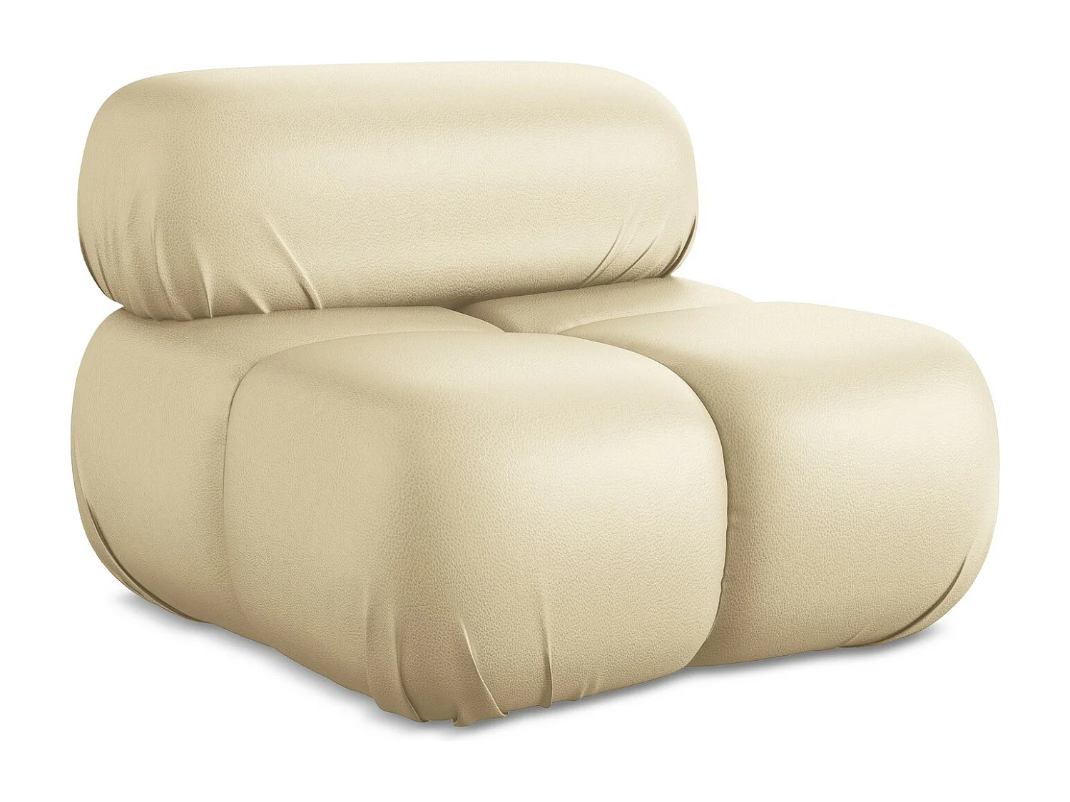 Fauteuil en Cuir artificiel - beige - LOKUA